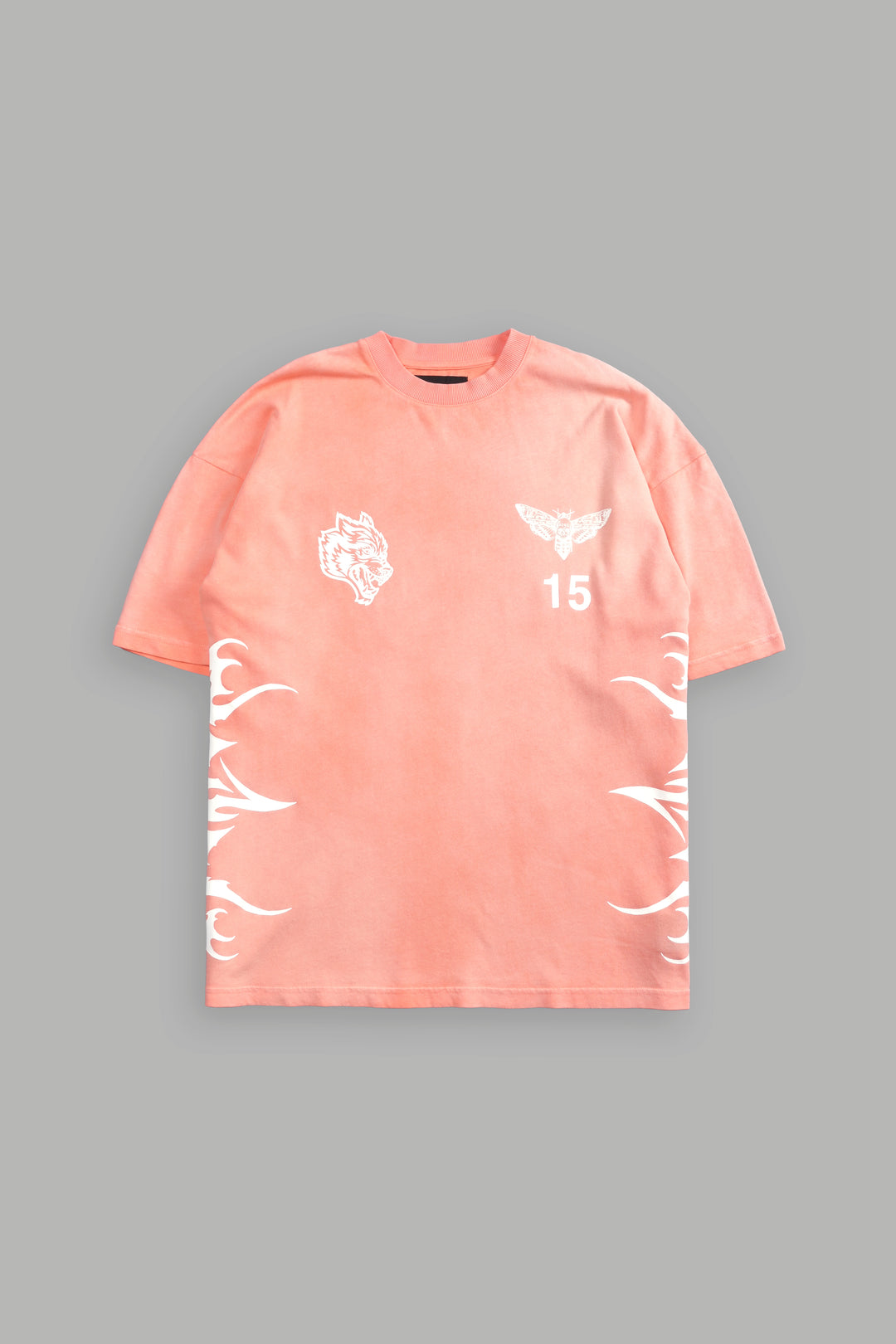 Ohana 2024 "Premium" Oversized Tee in Neon Coral Sun Fade