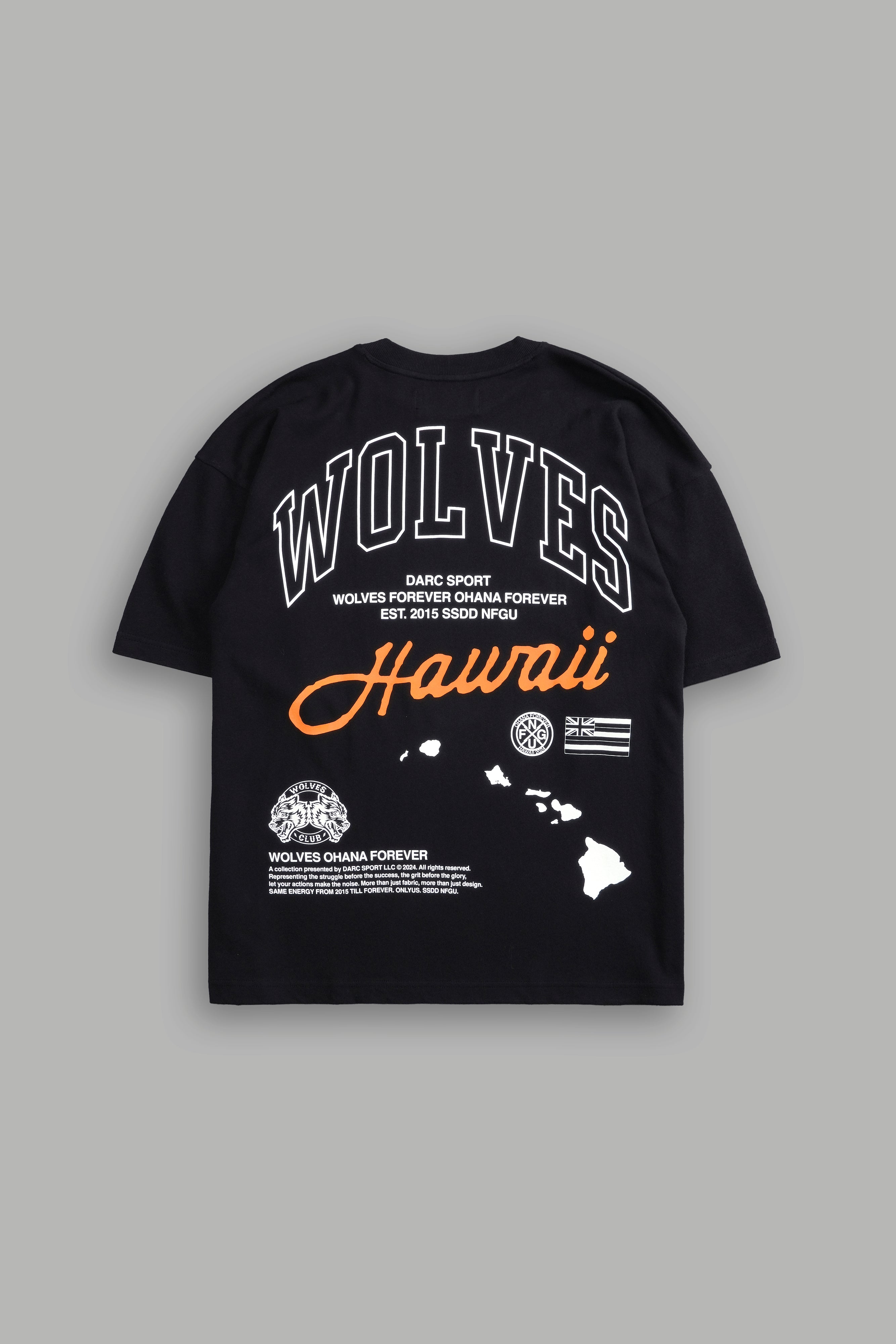 Wolves Hawaii "Premium" Oversized Tee in Black