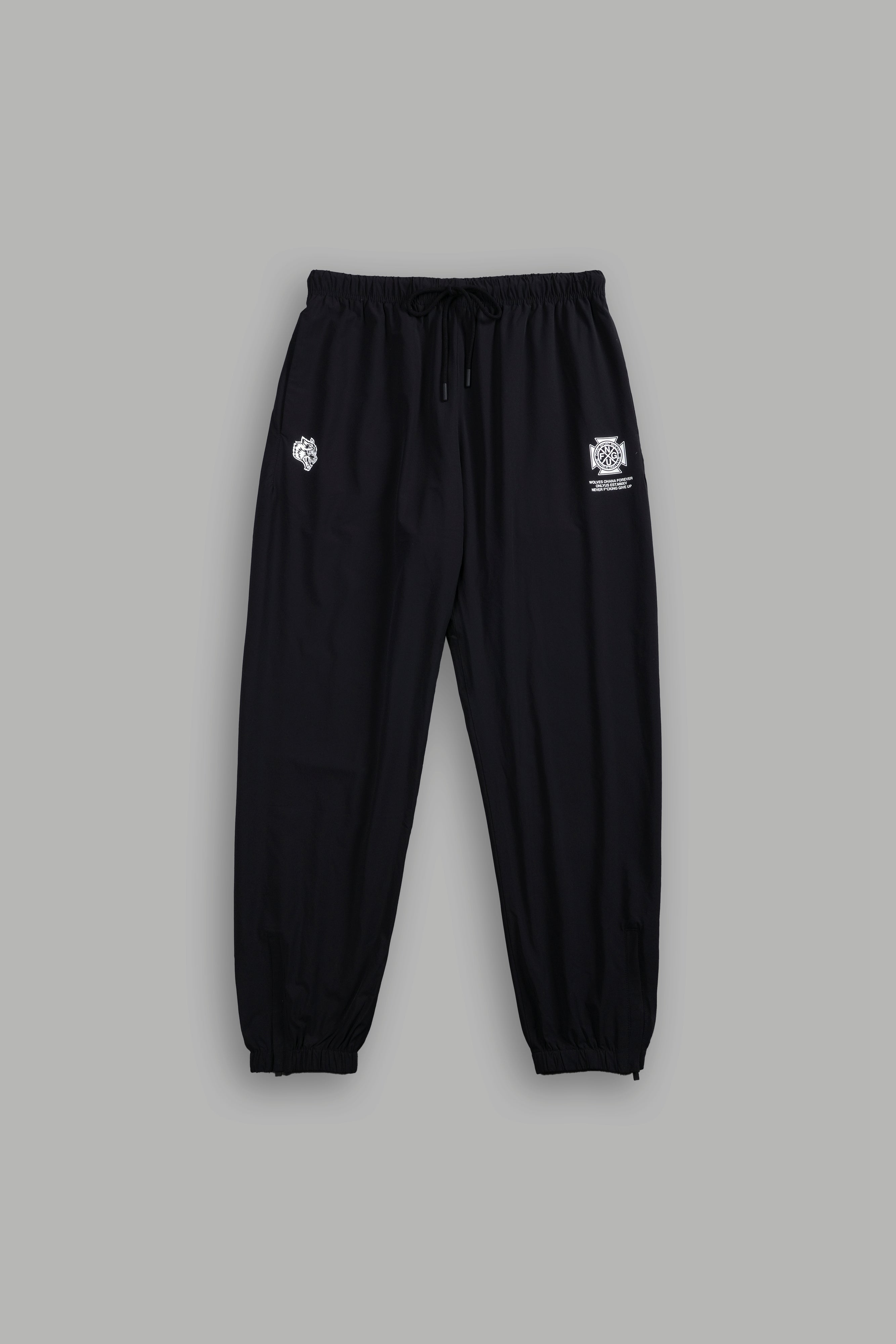 Iron Hybrid Nylon Track Pants in Black