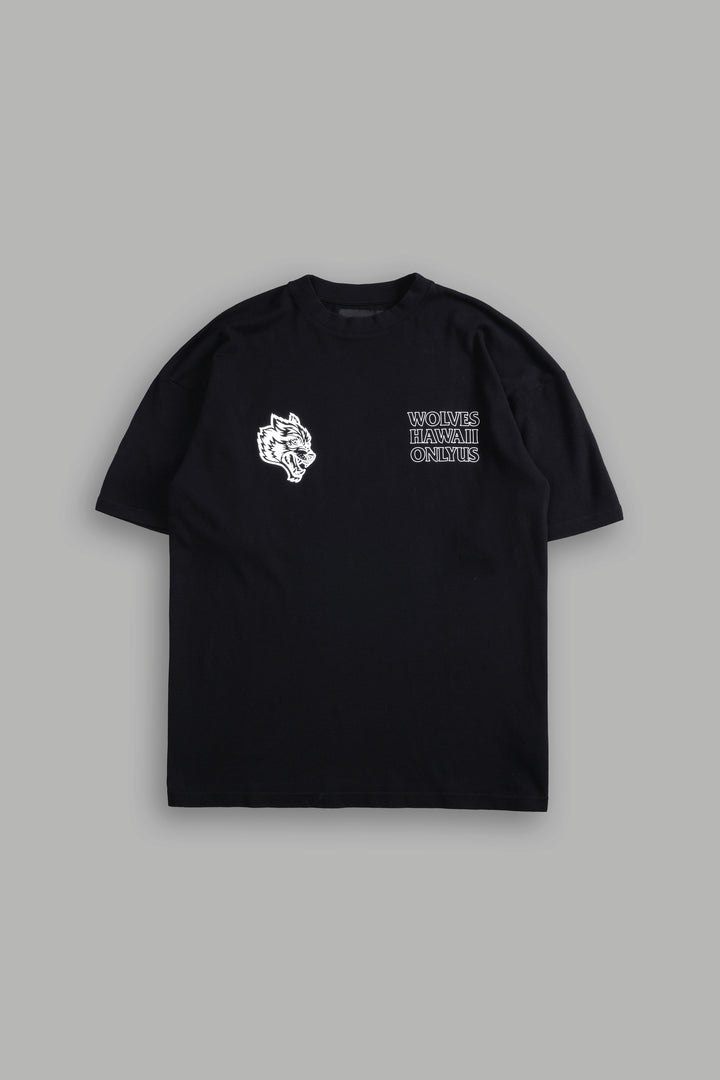 Only Us Hawaii "Premium" Oversized Tee in Black