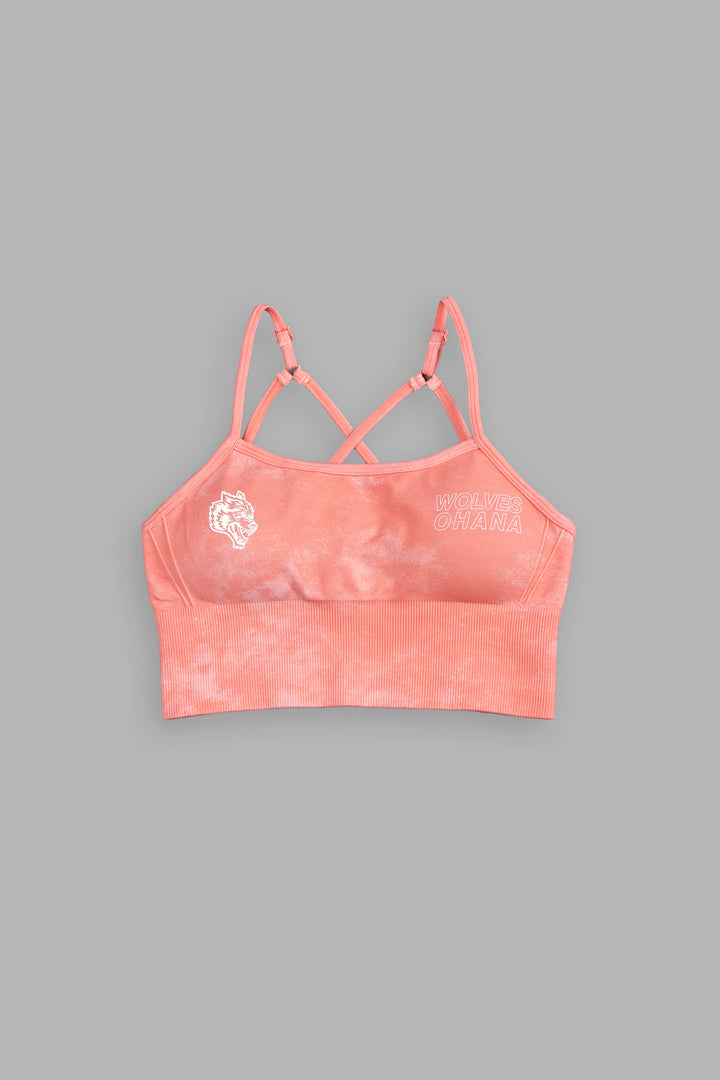 Ohana 2024 "Everson Seamless" Huxley Bra in Neon Coral Sun Fade