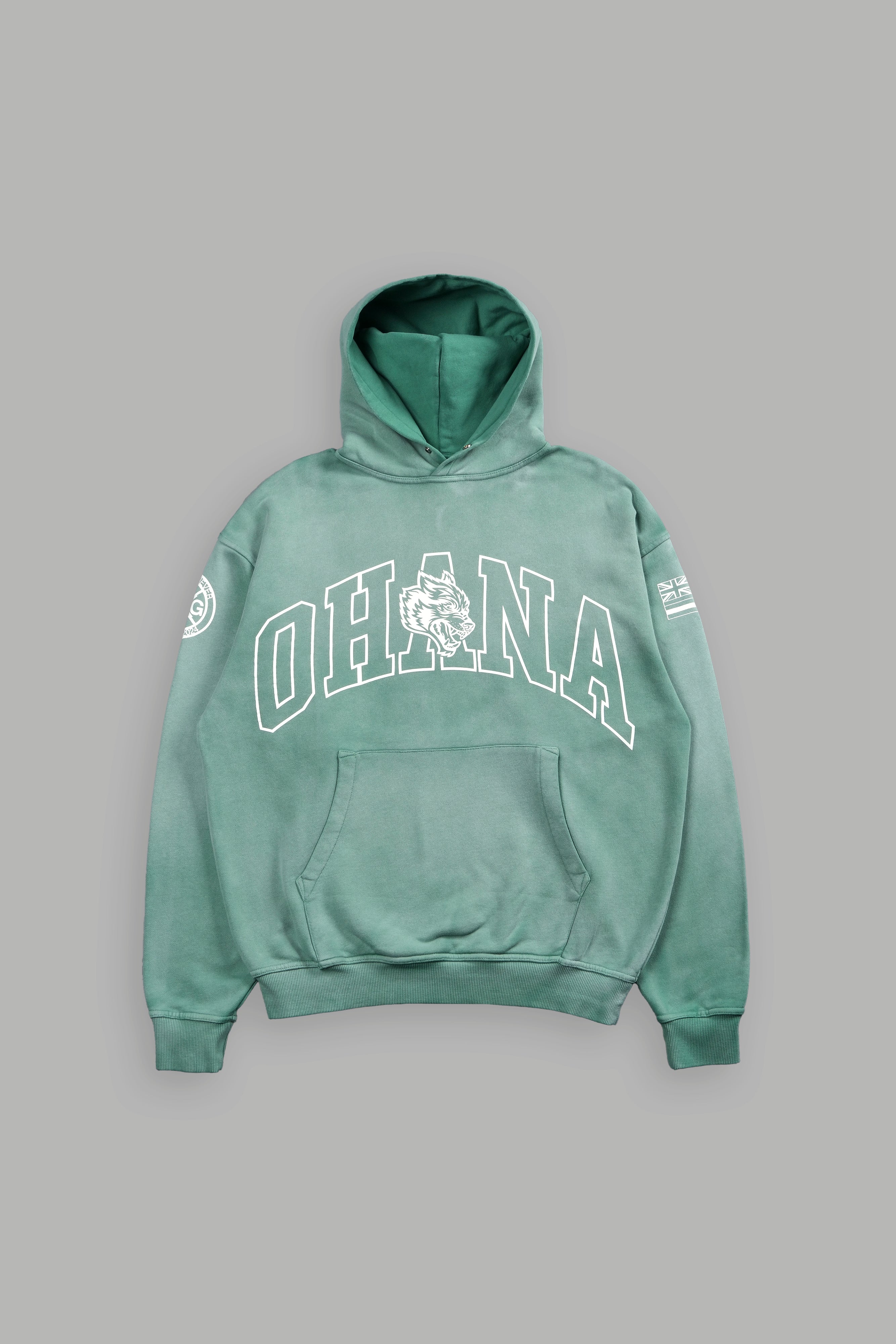 Ohana Forever V3 "Pierce" Unisex Hoodie in Lush Green Sun Fade