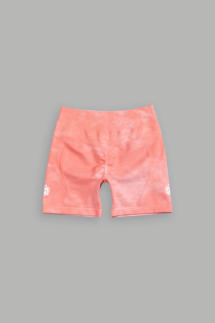 Dual Wolf Everson Seamless "Huxley" Shorts in Neon Coral Sun Fade