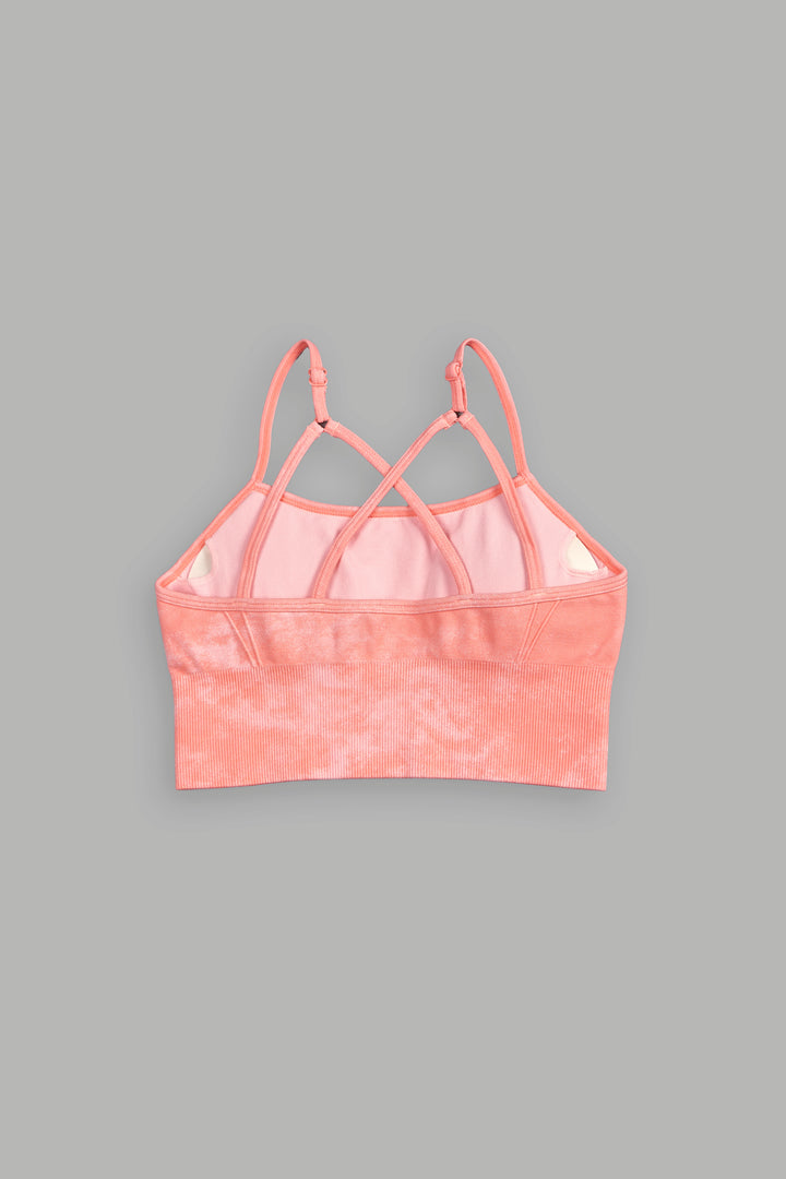 Ohana 2024 "Everson Seamless" Huxley Bra in Neon Coral Sun Fade