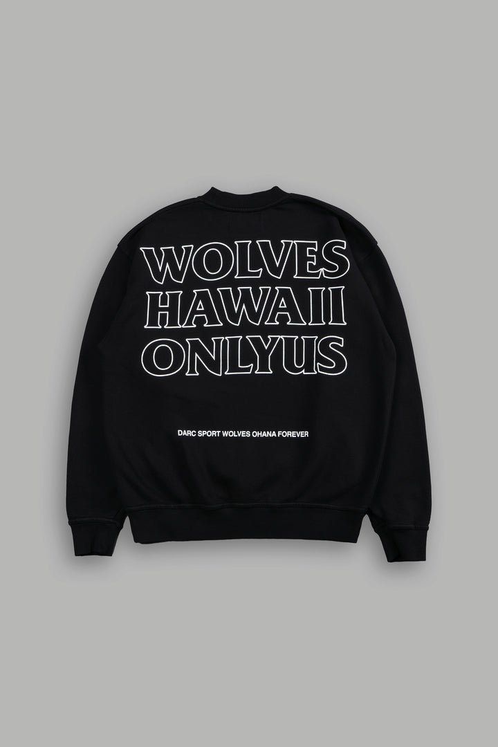 Only Us Hawaii London Unisex Crewneck in Black