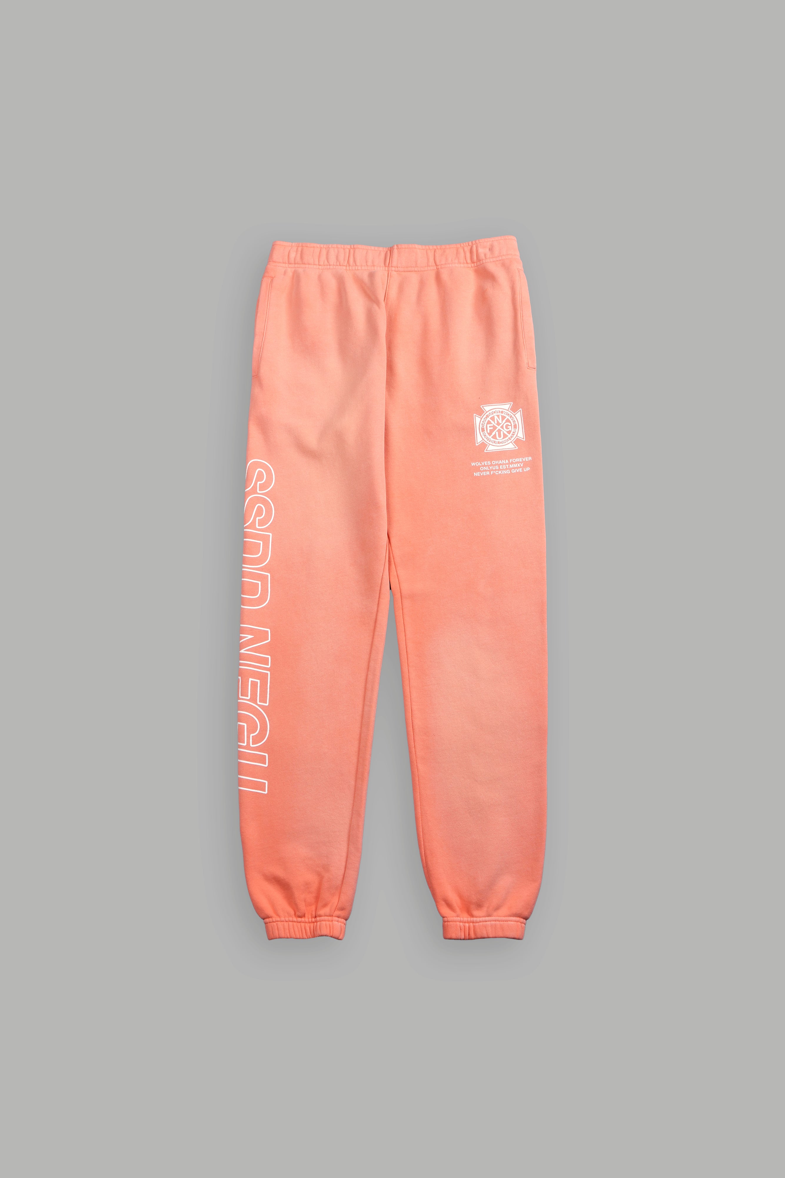 No Limit She Post Lounge Sweats in Neon Coral Sun Fade