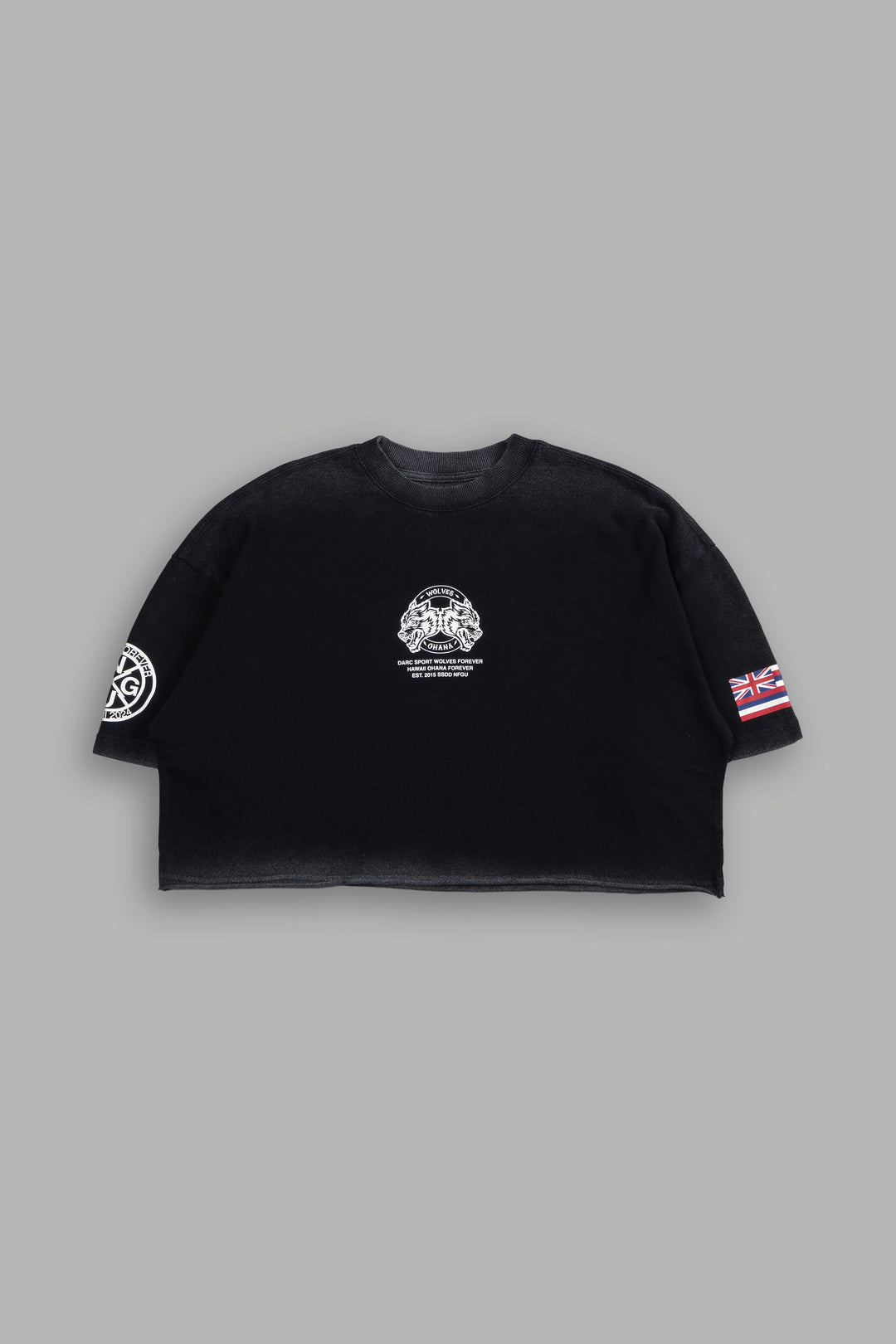 Wolves Ohana "Premium" Oversized (Cropped) Tee in Black