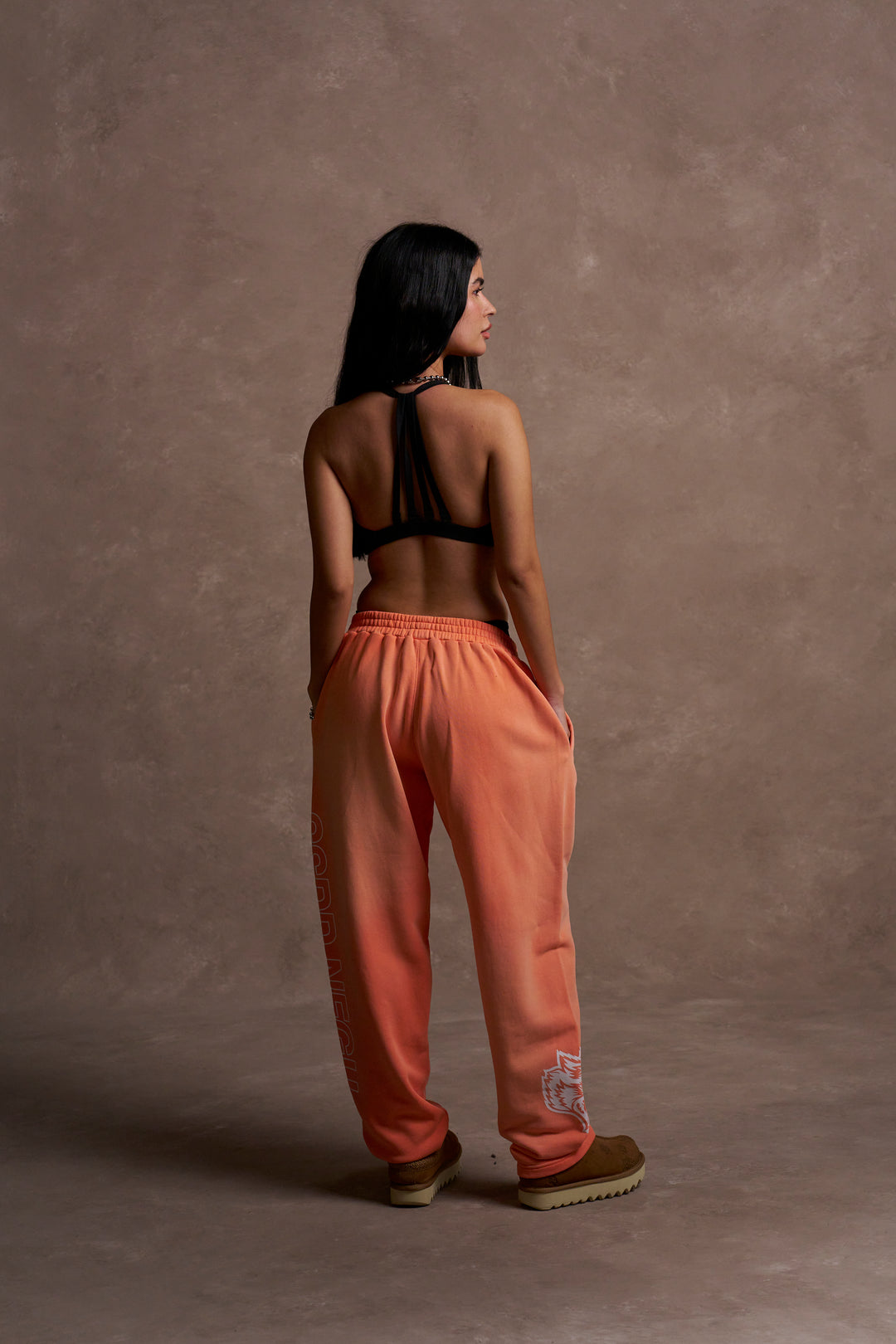 No Limit She Post Lounge Sweats in Neon Coral Sun Fade