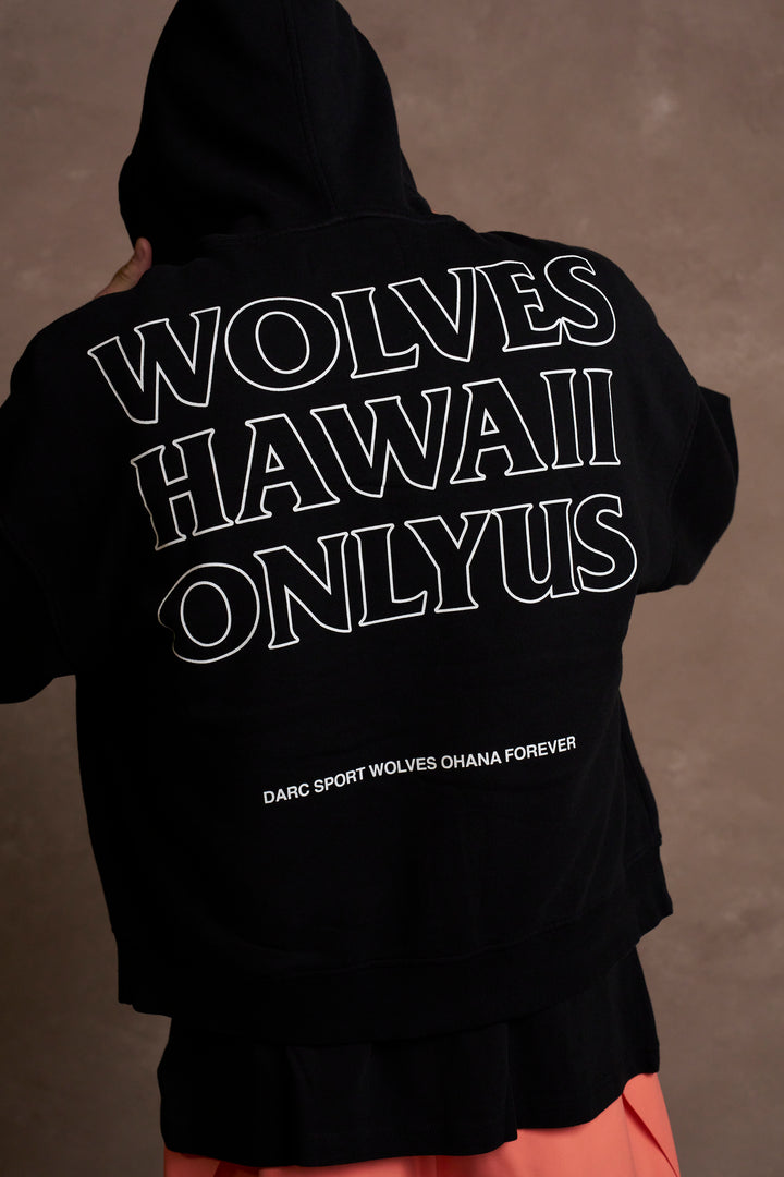 Only Us Hawaii Darco Double Zip Hoodie in Black