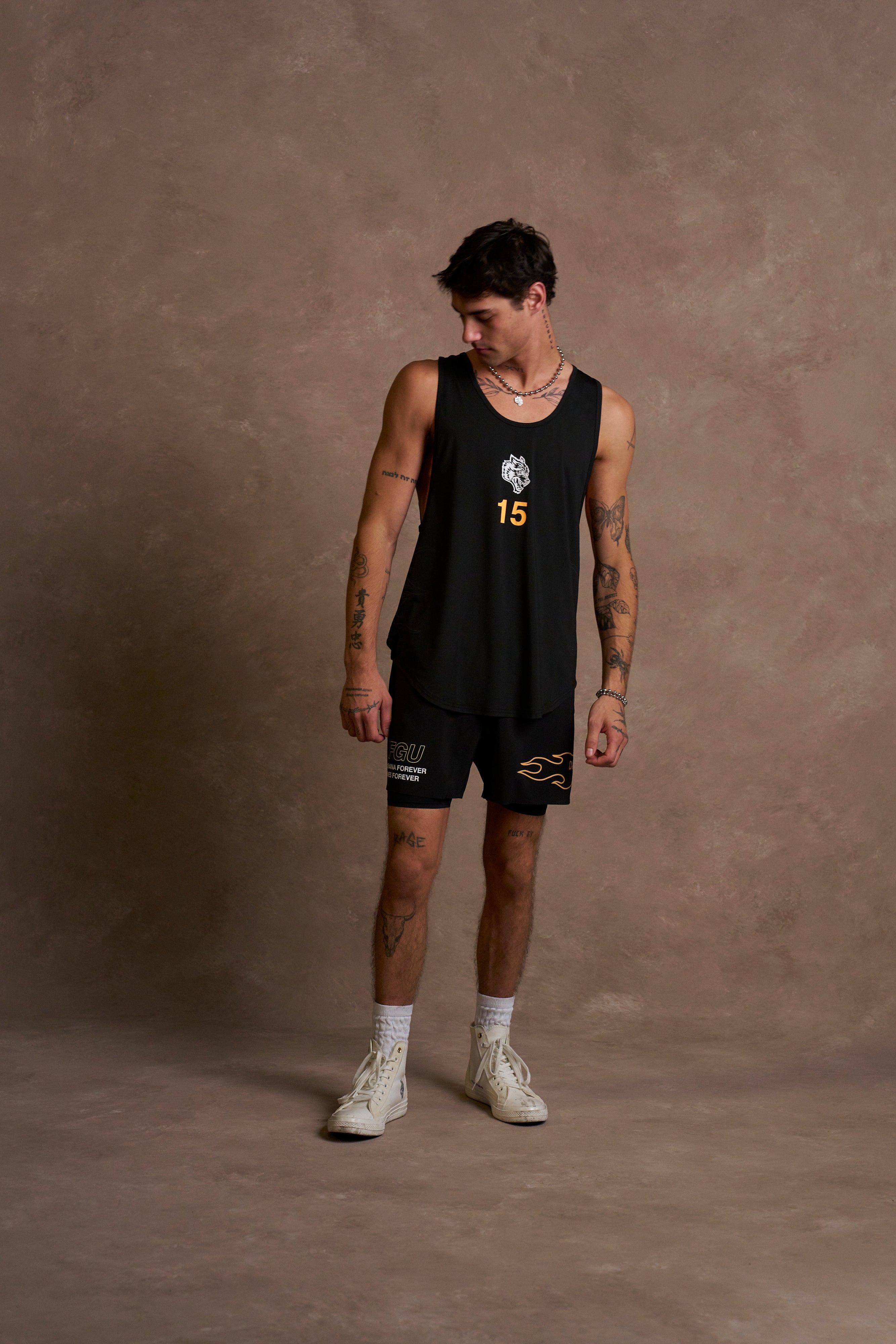 Wolves 15 "Dry Wolf" (Drop) Tank in Black