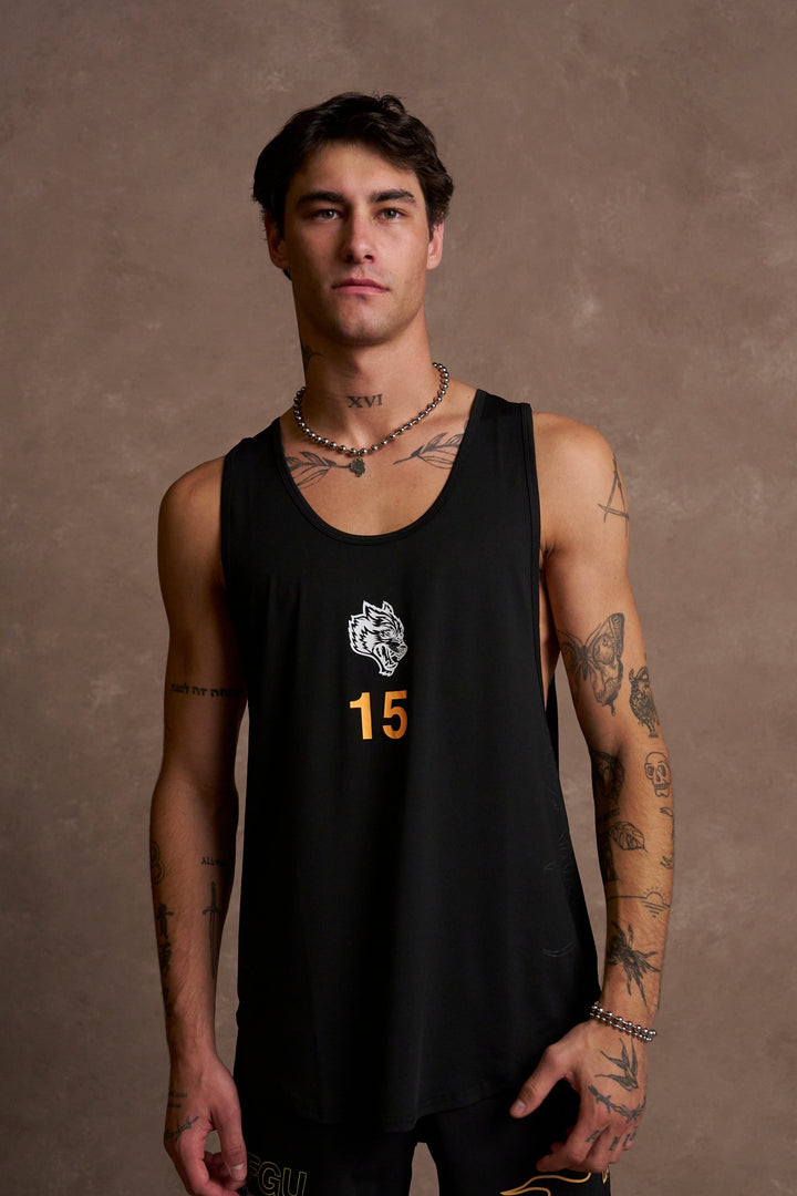 Wolves 15 "Dry Wolf" (Drop) Tank in Black