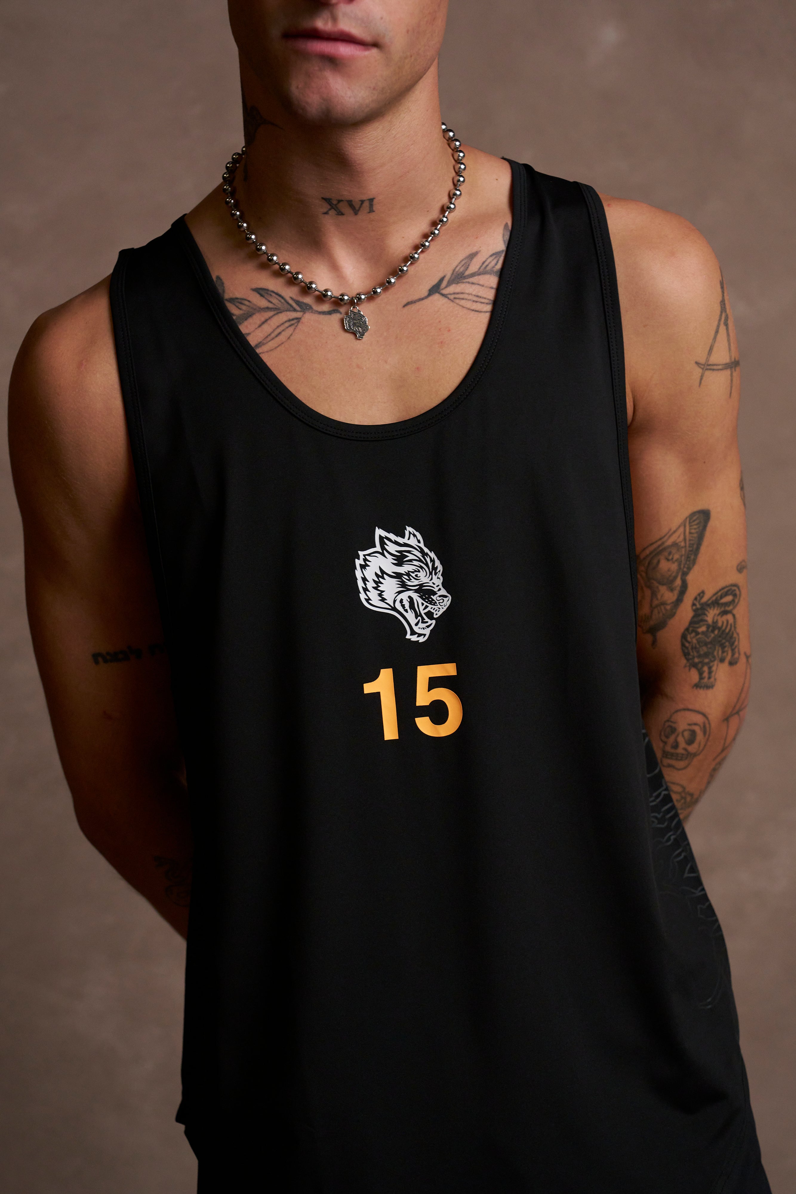 Wolves 15 "Dry Wolf" (Drop) Tank in Black