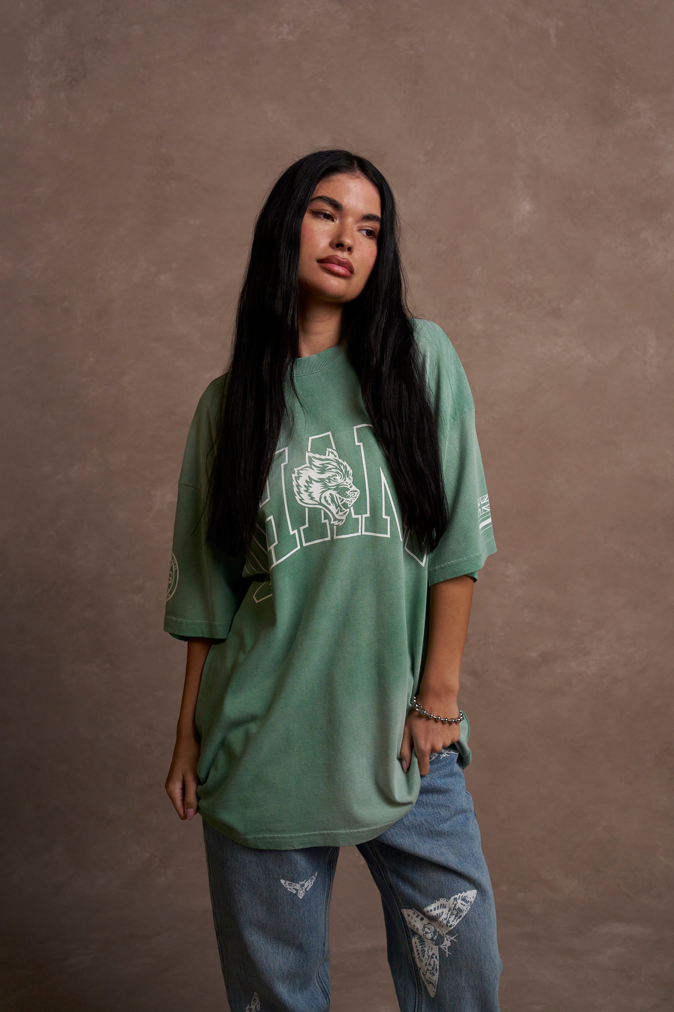 Ohana Forever V3 "Premium" Oversized Unisex Tee in Lush Green Sun Fade