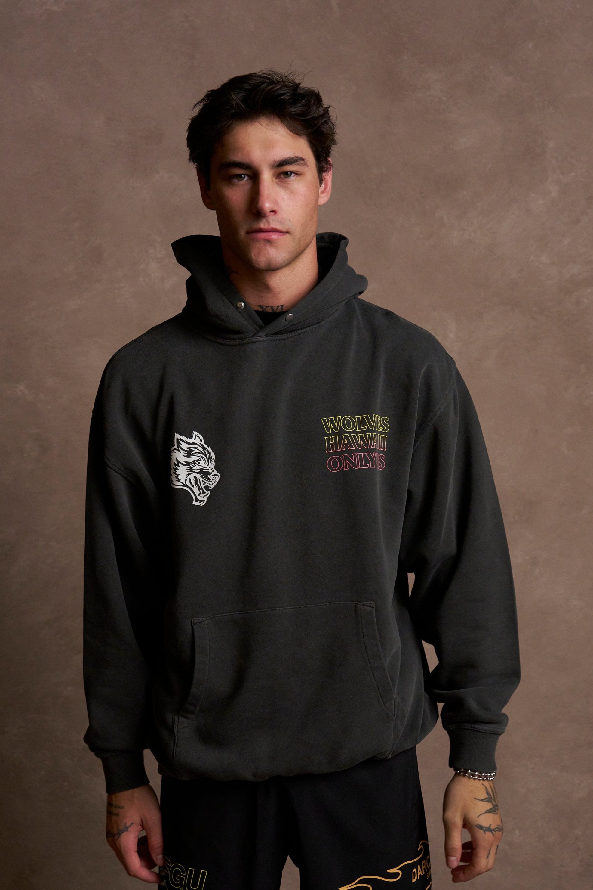 Only Us Hawaii "Pierce" Hoodie in Wolf Gray