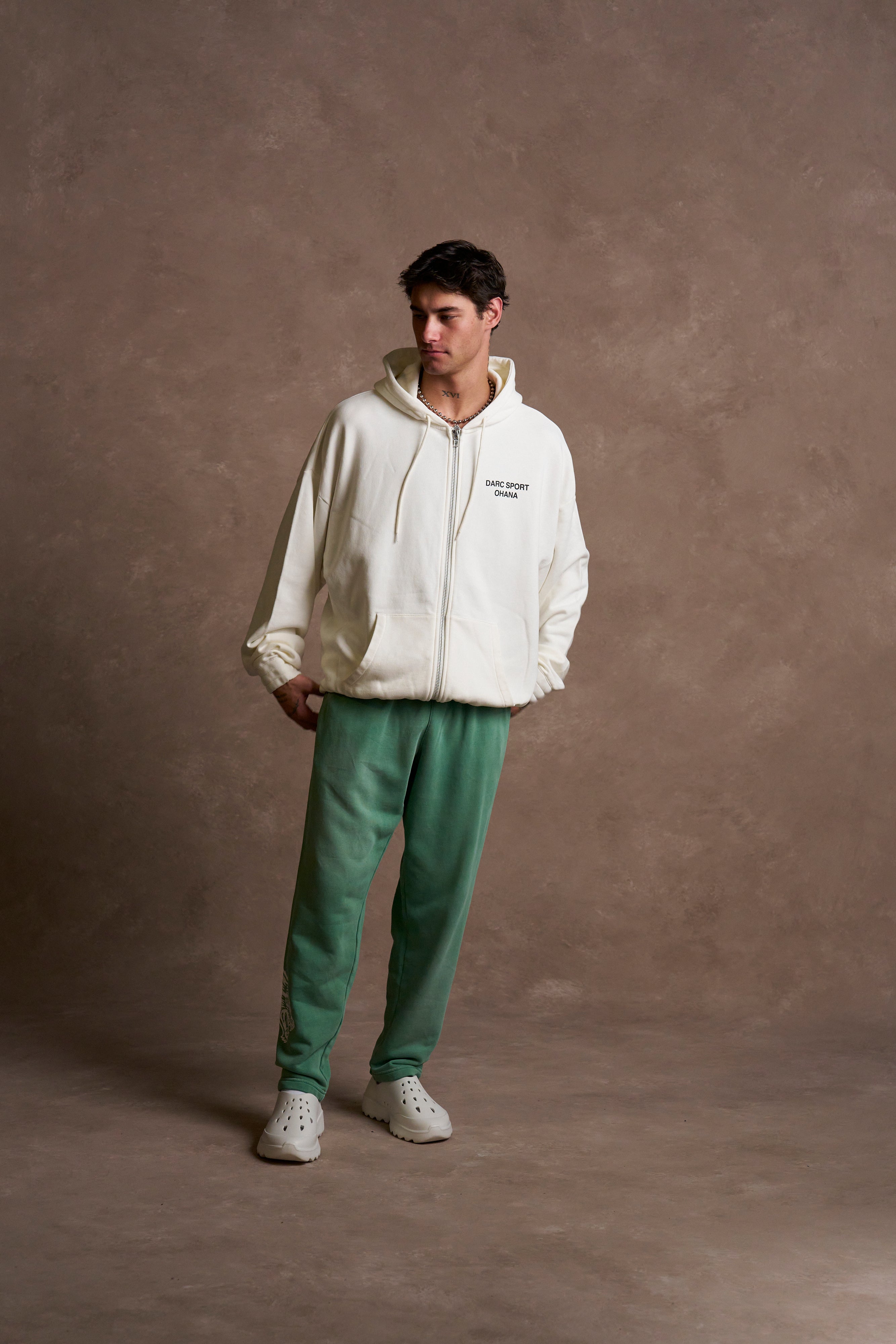 Darc Sport Ohana "Chambers" Zip Hoodie in Cream