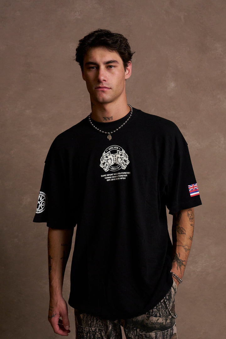 Wolves Ohana "Premium" Oversized Tee in Black