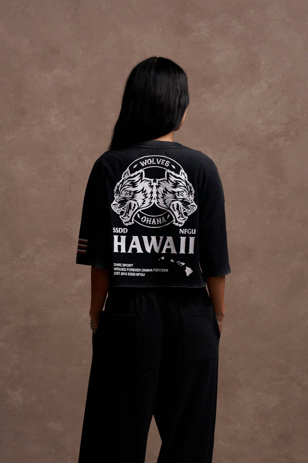 Wolves Ohana "Premium" Oversized (Cropped) Tee in Black