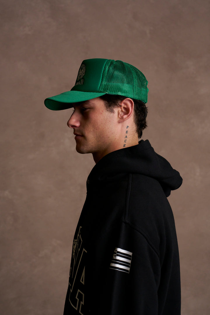 Wolves Ohana Trucker Hat in Lush Green