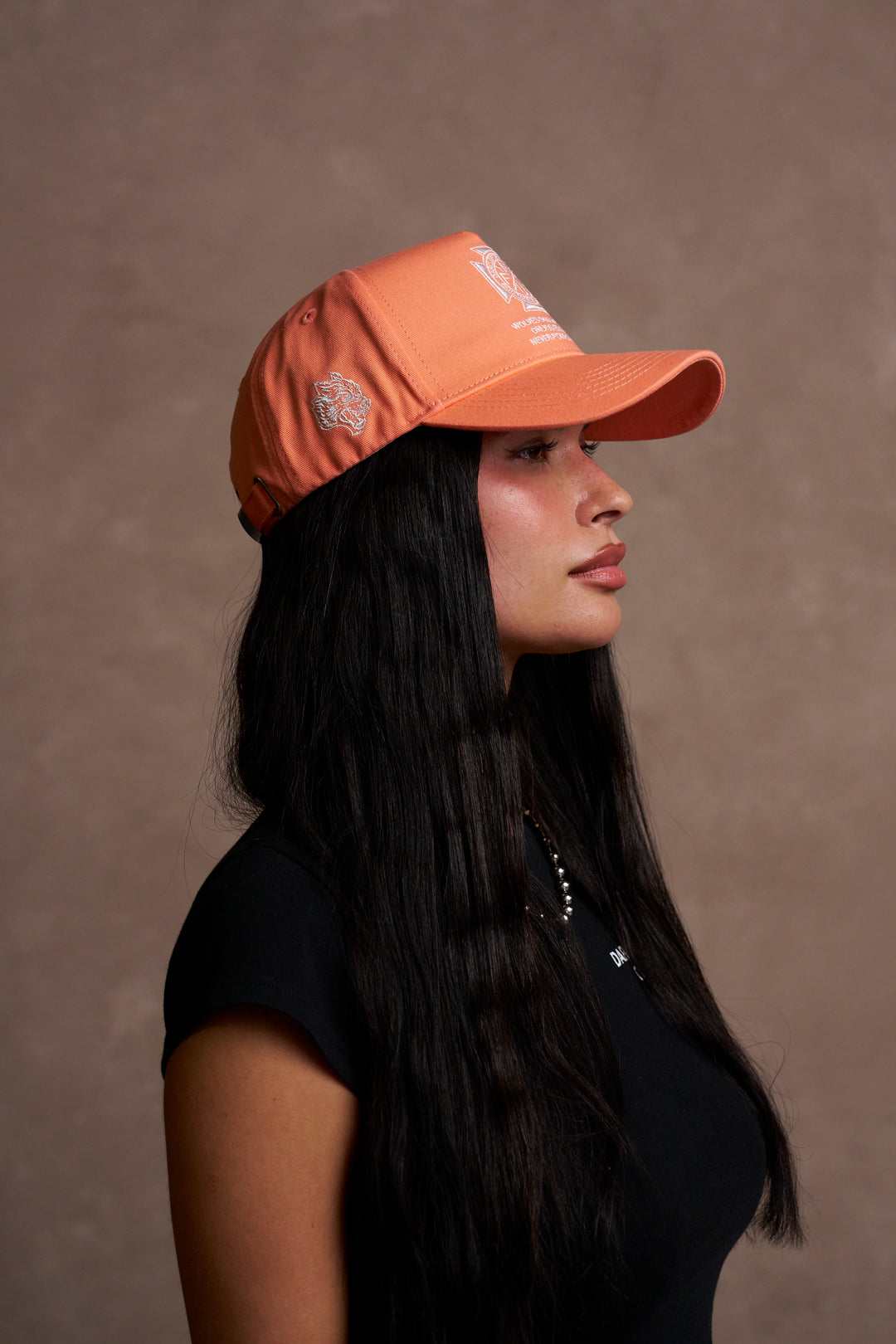 Wolves Run Together 5 Panel Hat in Neon Coral