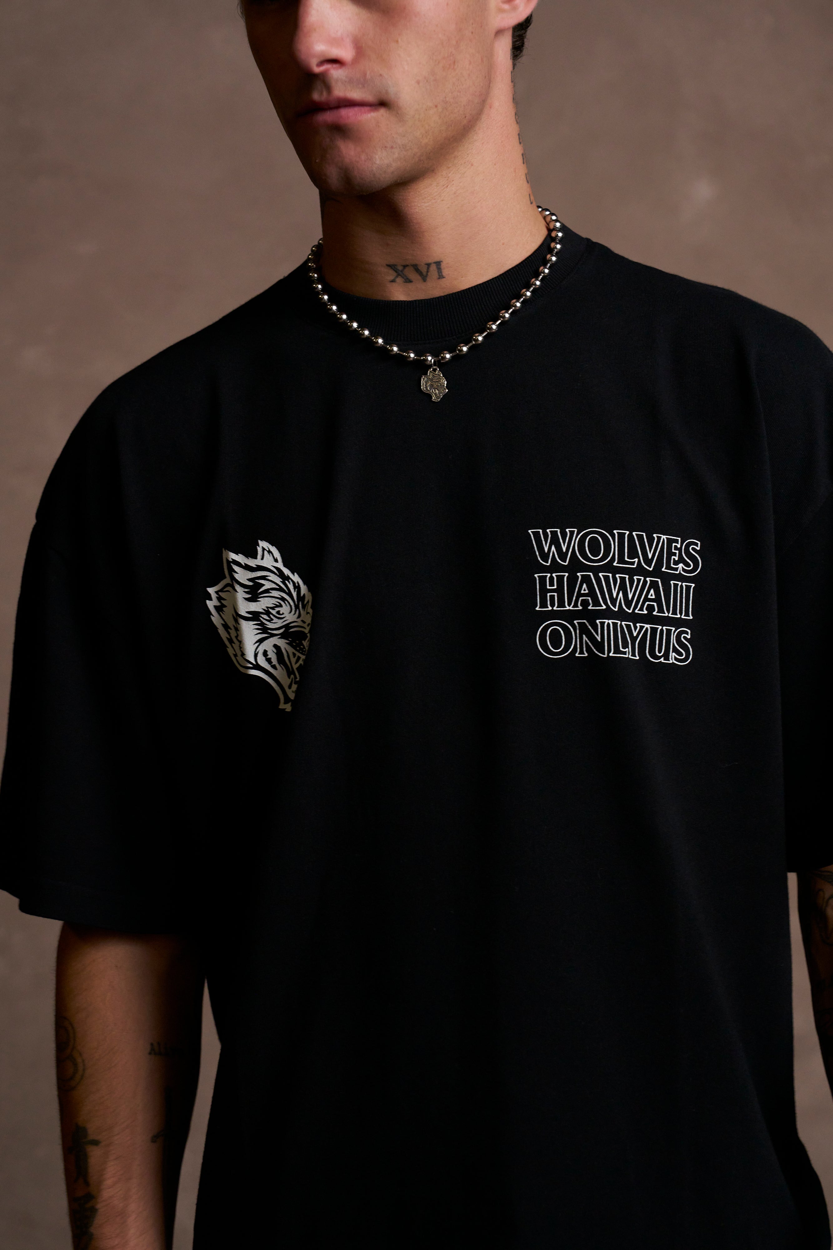 Only Us Hawaii "Premium" Oversized Tee in Black