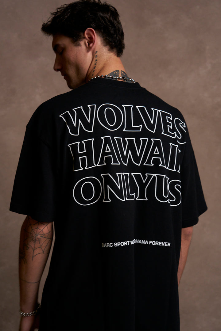 Only Us Hawaii "Premium" Oversized Tee in Black