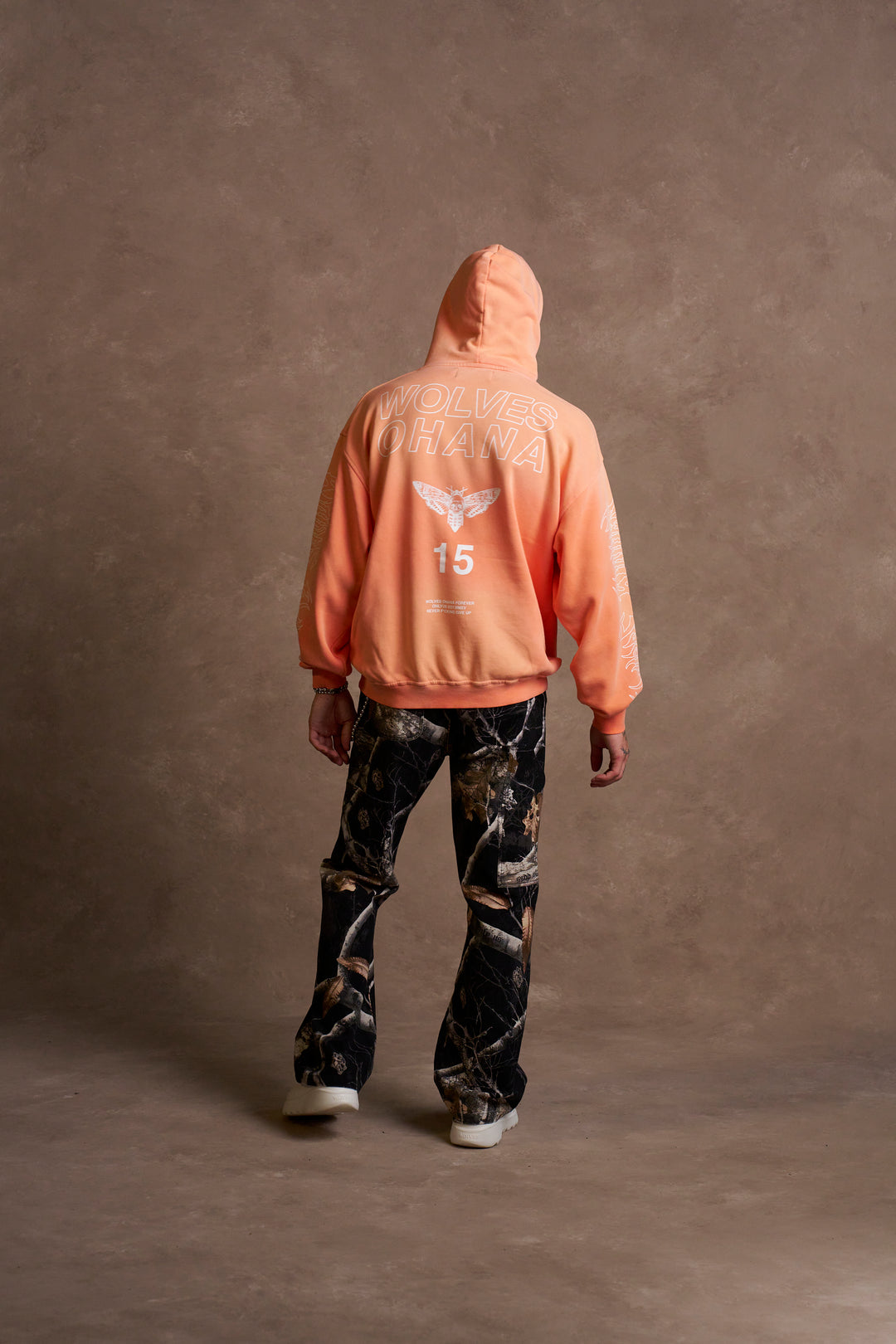 Since 2024 "Bishop" Hoodie in Neon Coral Sun Fade