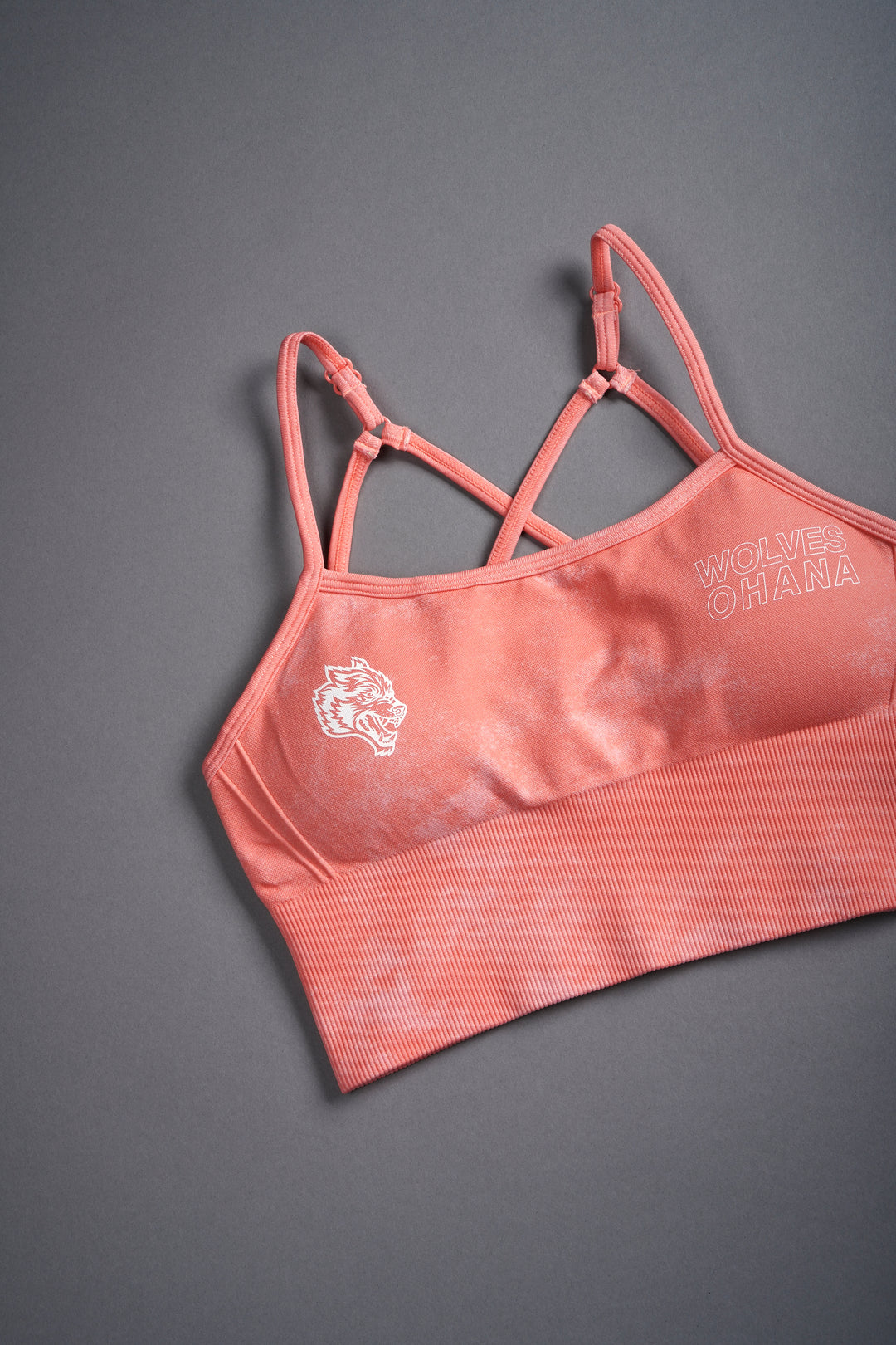 Ohana 2024 "Everson Seamless" Huxley Bra in Neon Coral Sun Fade