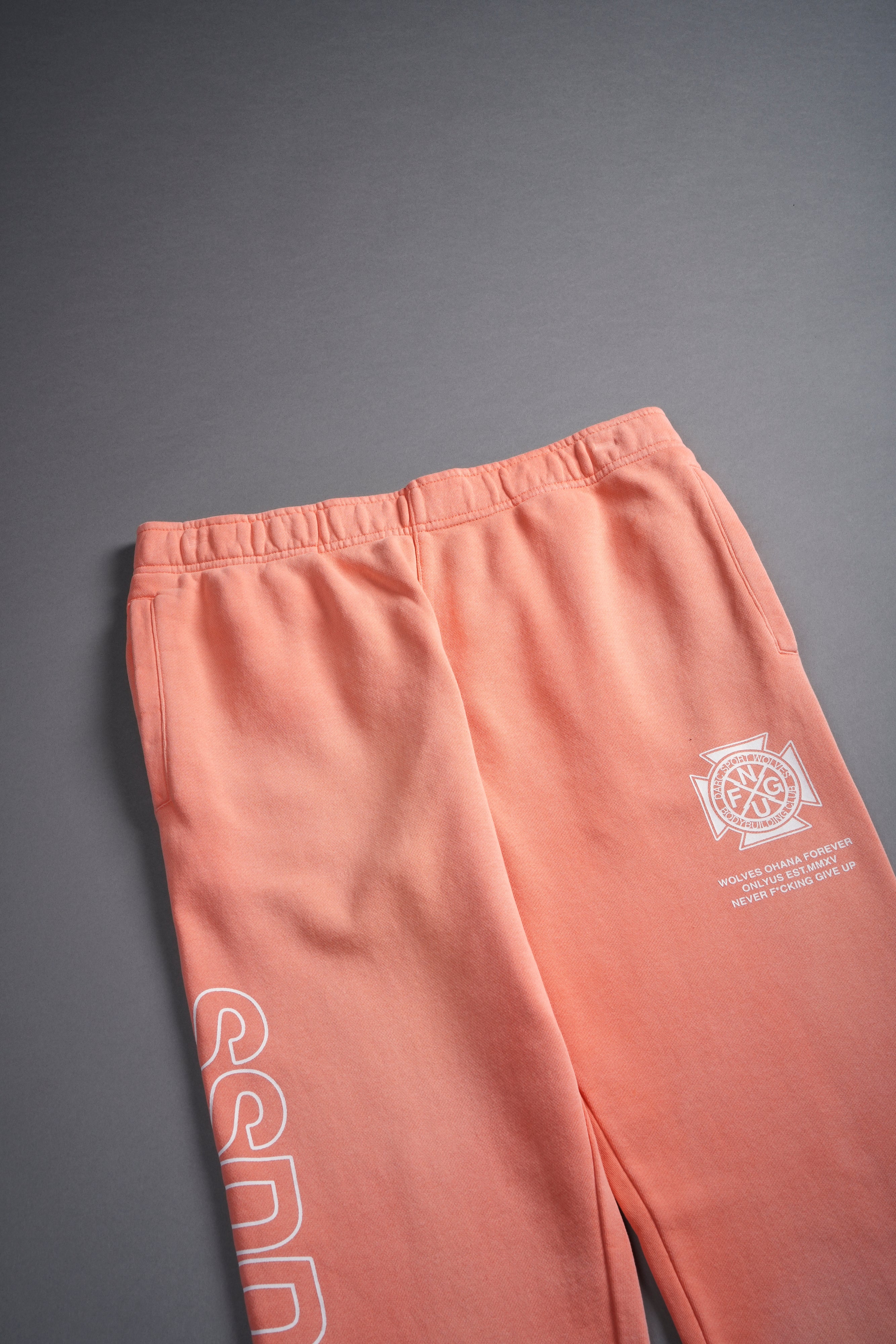 No Limit She Post Lounge Sweats in Neon Coral Sun Fade