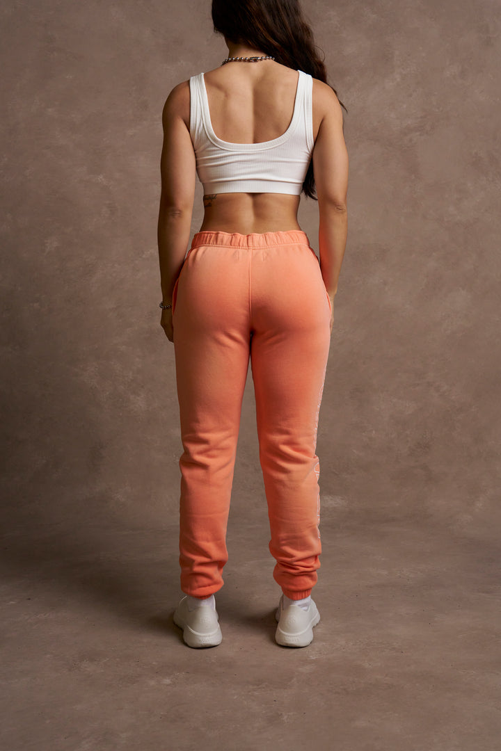 No Limit She Post Lounge Sweats in Neon Coral Sun Fade