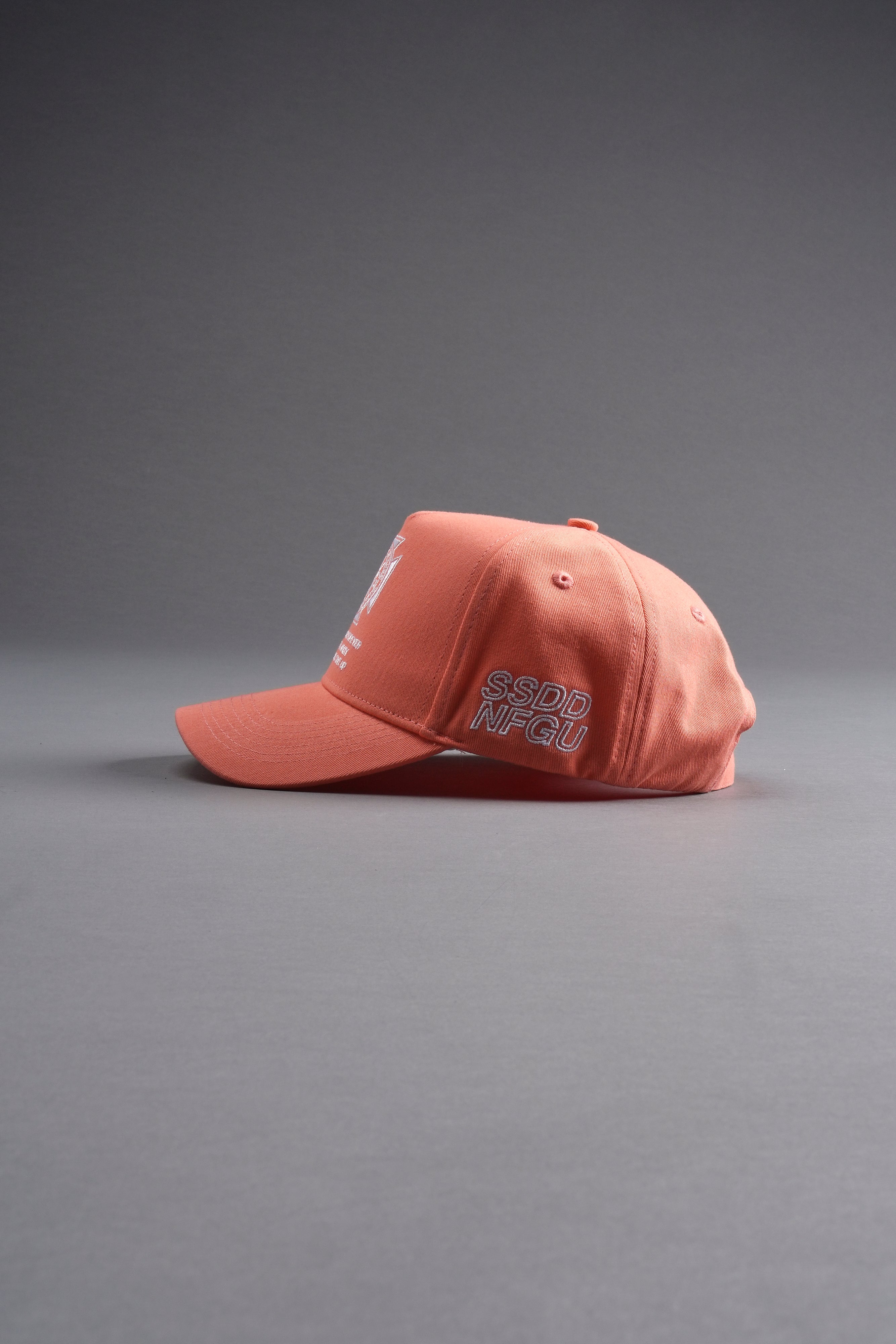 Wolves Run Together 5 Panel Hat in Neon Coral