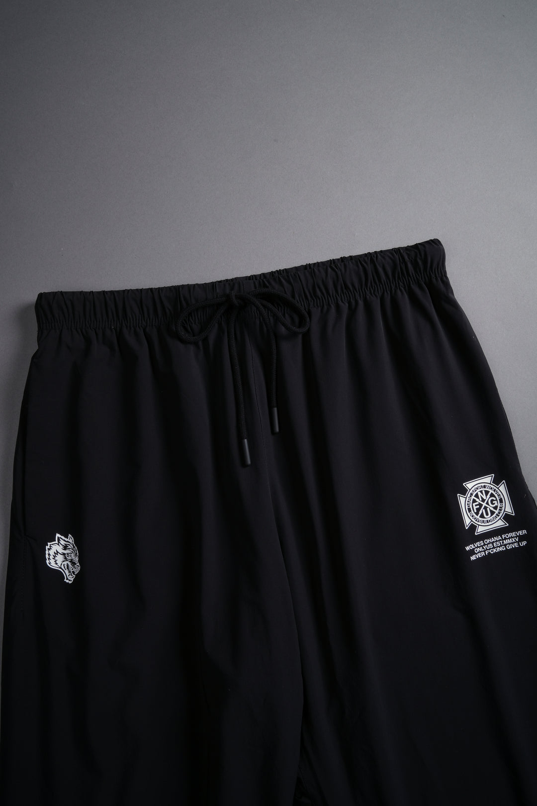 Iron Hybrid Nylon Track Pants in Black